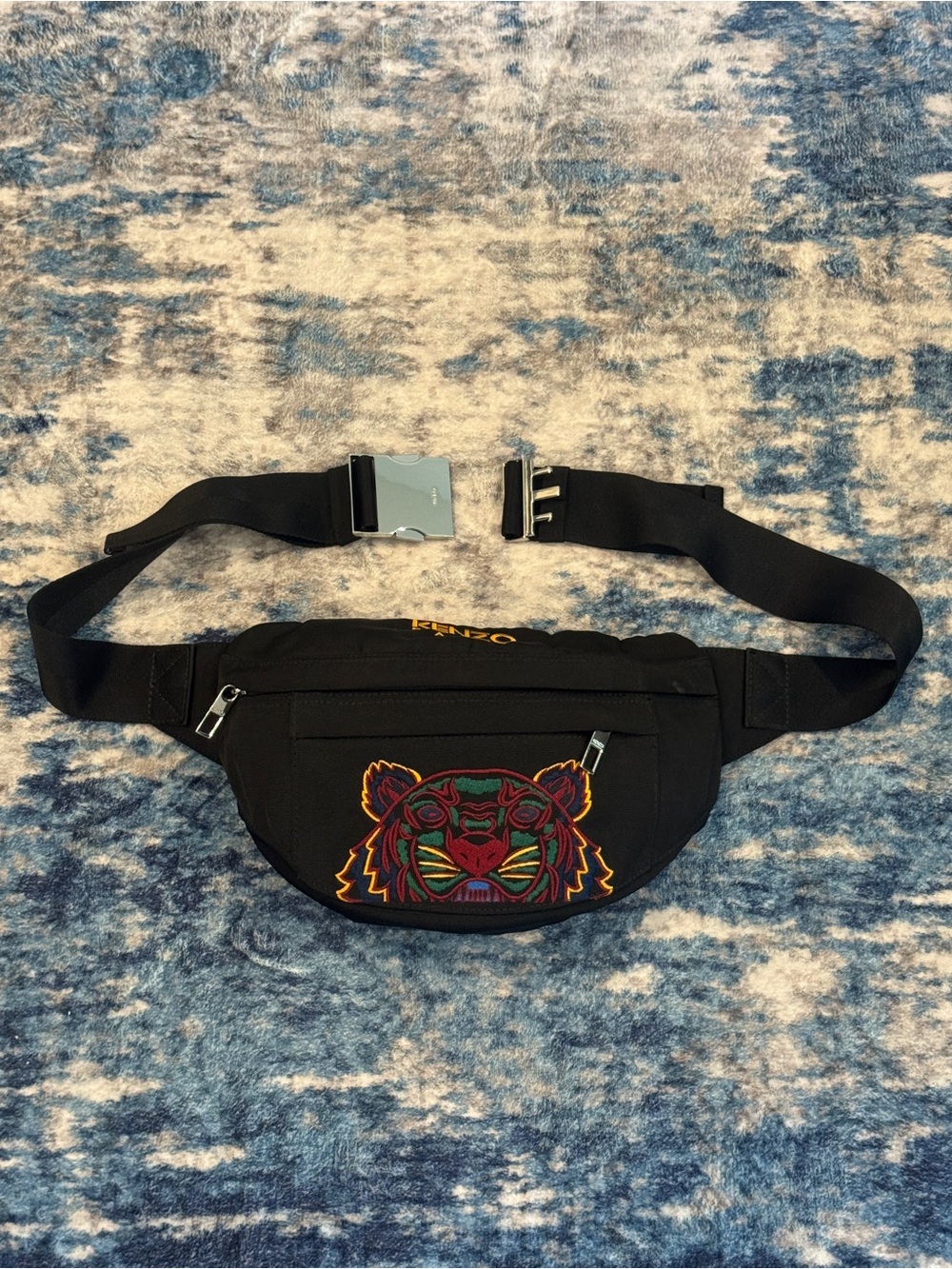 Kenzo Black Belt Bag with Multicolor Tiger Embroidery - Picture 4 of 5